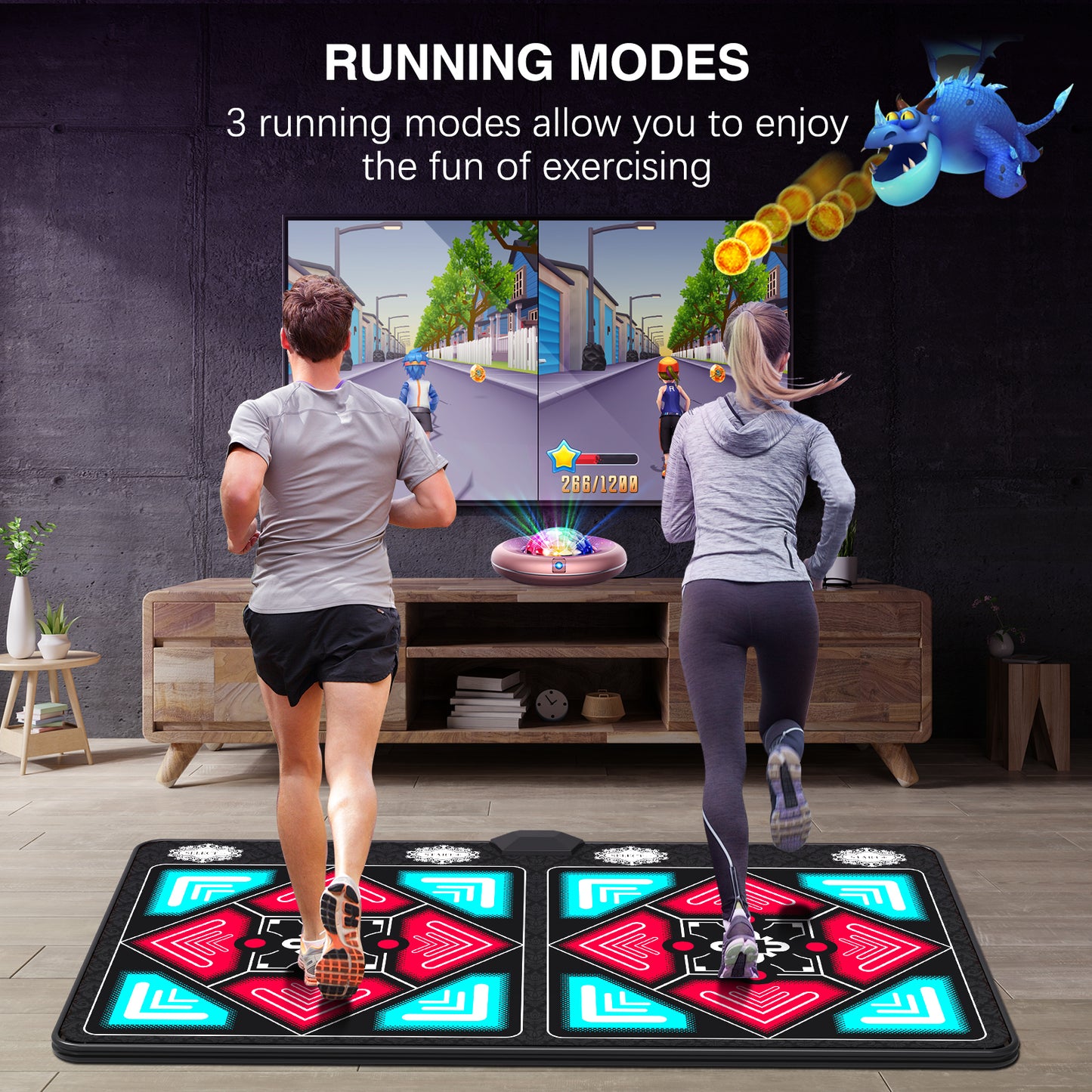๐
ท๐
ฐ๐
ฟ๐
ท๐
พ๐
ผ Dance Mat for Kids and Adults, Anti-Slip Wireless Musical Electronic Pad for TV & Projector, Anti-Fatigue Rug for Exercise & Games, Smart Camera & 2 Motion Controllers, Gift for Boys & Girls