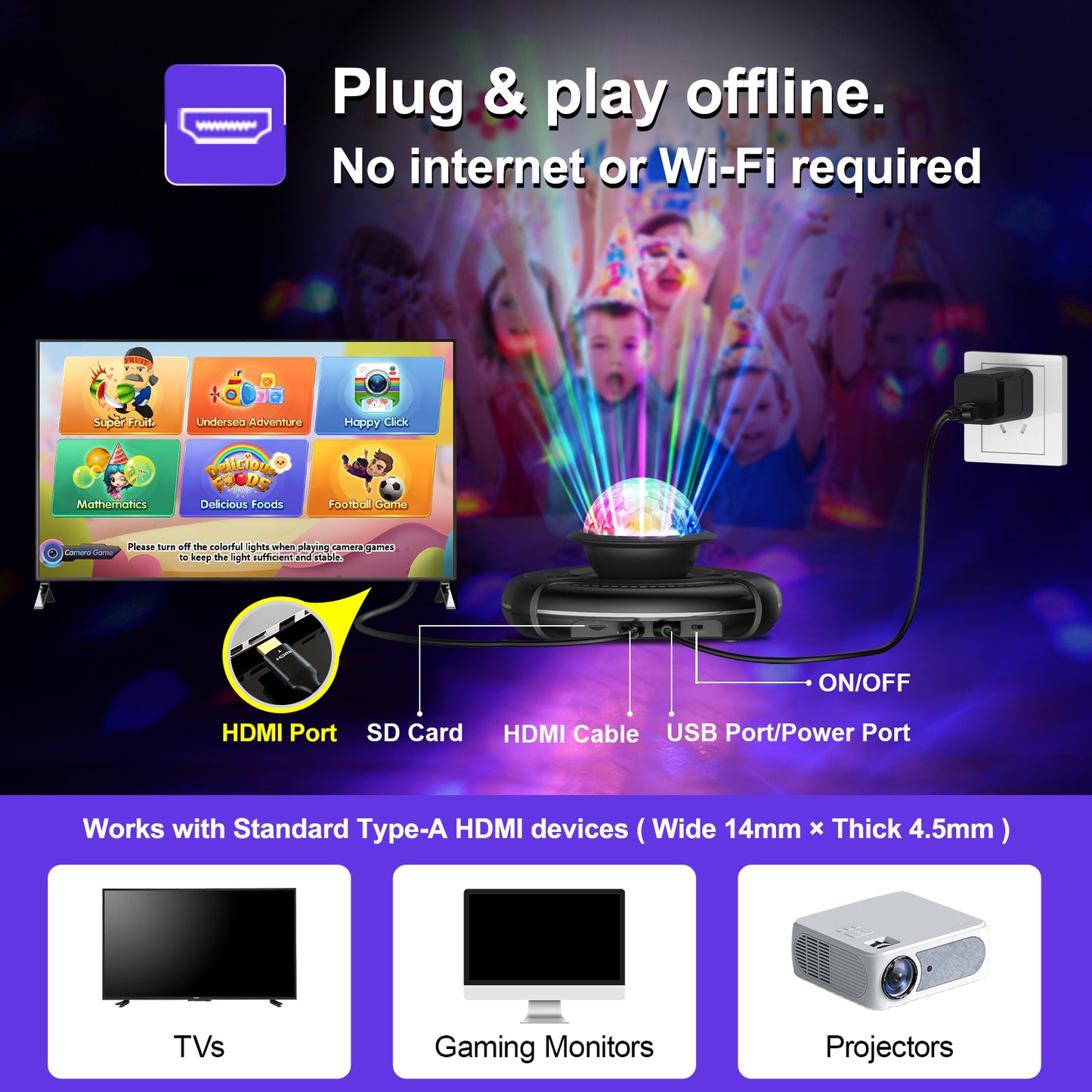 FWFX Dance Mat Games for TV - HDMI Wireless Musical Electronic Dance Mats with HD Camera, Double User Exercise Fitness Non-Slip Dance Step Pad Dancing Mat for Kids & Adults, Gift for Boys & Girls