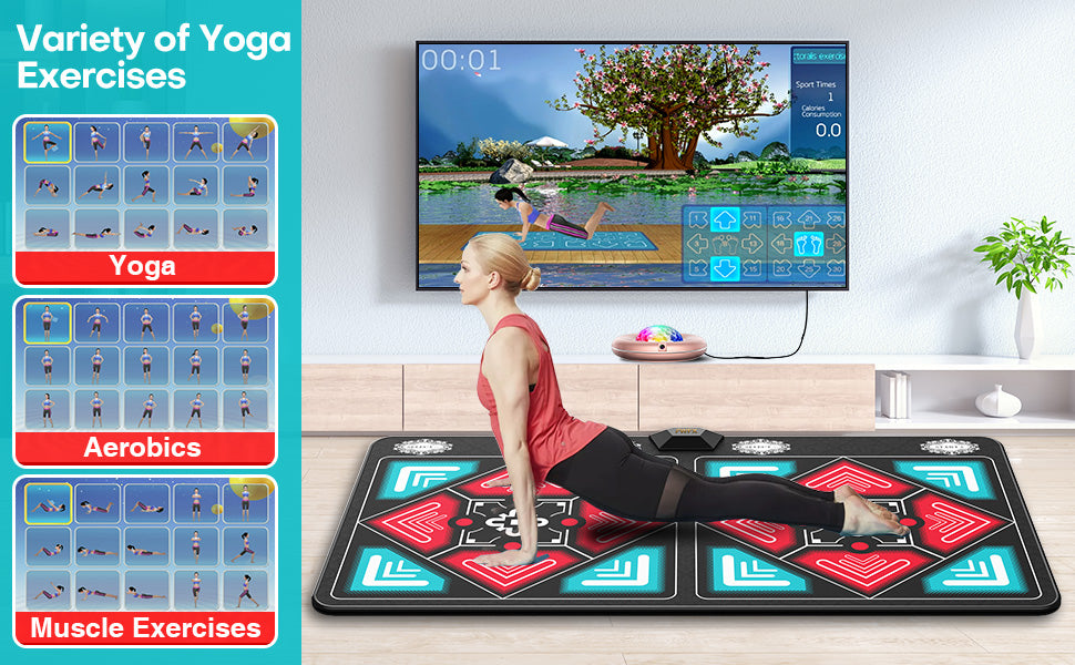 ๐
ท๐
ฐ๐
ฟ๐
ท๐
พ๐
ผ Dance Mat for Kids and Adults, Anti-Slip Wireless Musical Electronic Pad for TV & Projector, Anti-Fatigue Rug for Exercise & Games, Smart Camera & 2 Motion Controllers, Gift for Boys & Girls