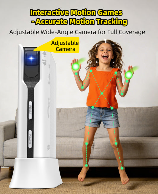 FWFX AR Motion Game Console for Kids, Plug & Play Video Games for TV, Indoor Active Play System, Preloaded Game Console for Boys & Girls, Gifts Ages 4-12