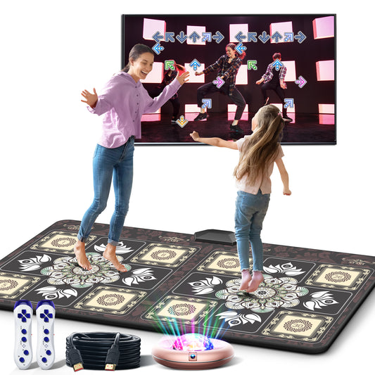 🅷🅰🅿🅷🅾🅼 Dance Game Soft Mat Toys - Wireless Music Electronic Dance Mats for Kids and Adults - Double Use Exercise Dance Pad Game for TV, Gifts for Ages 4 5 6 7 8 9 10 11 12+ Year Old Boys & Girls