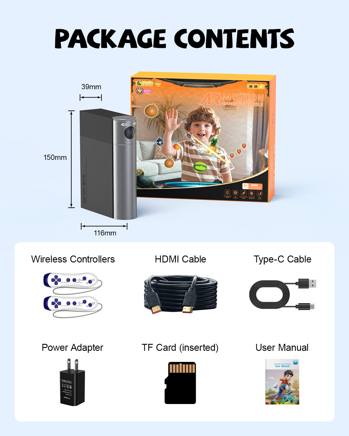 FWFX AR Motion Gaming Console for Kids & Families - Plug & Play Video Game