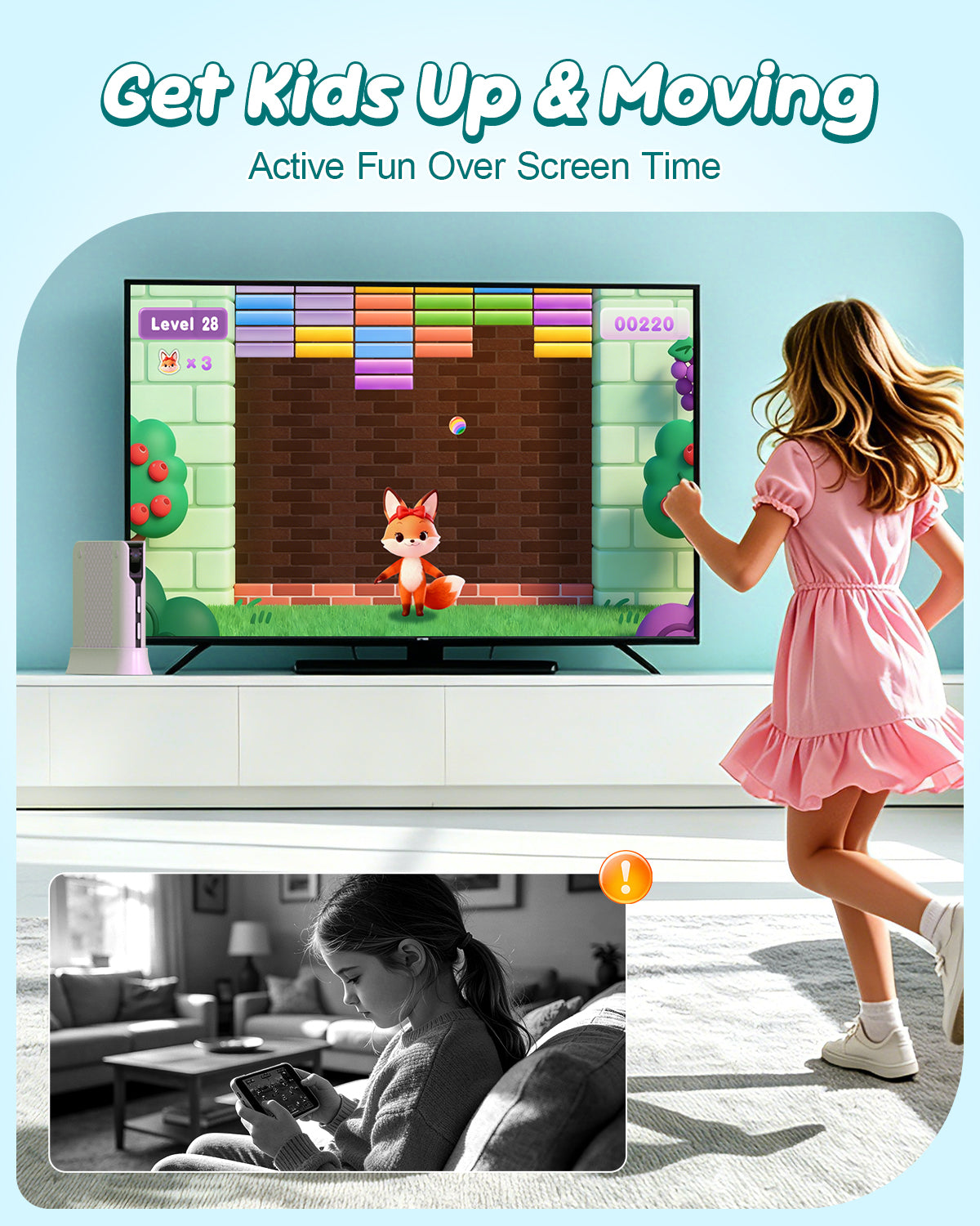 FWFX Kids Video Game Console - AR Motion & Active Play System for TV