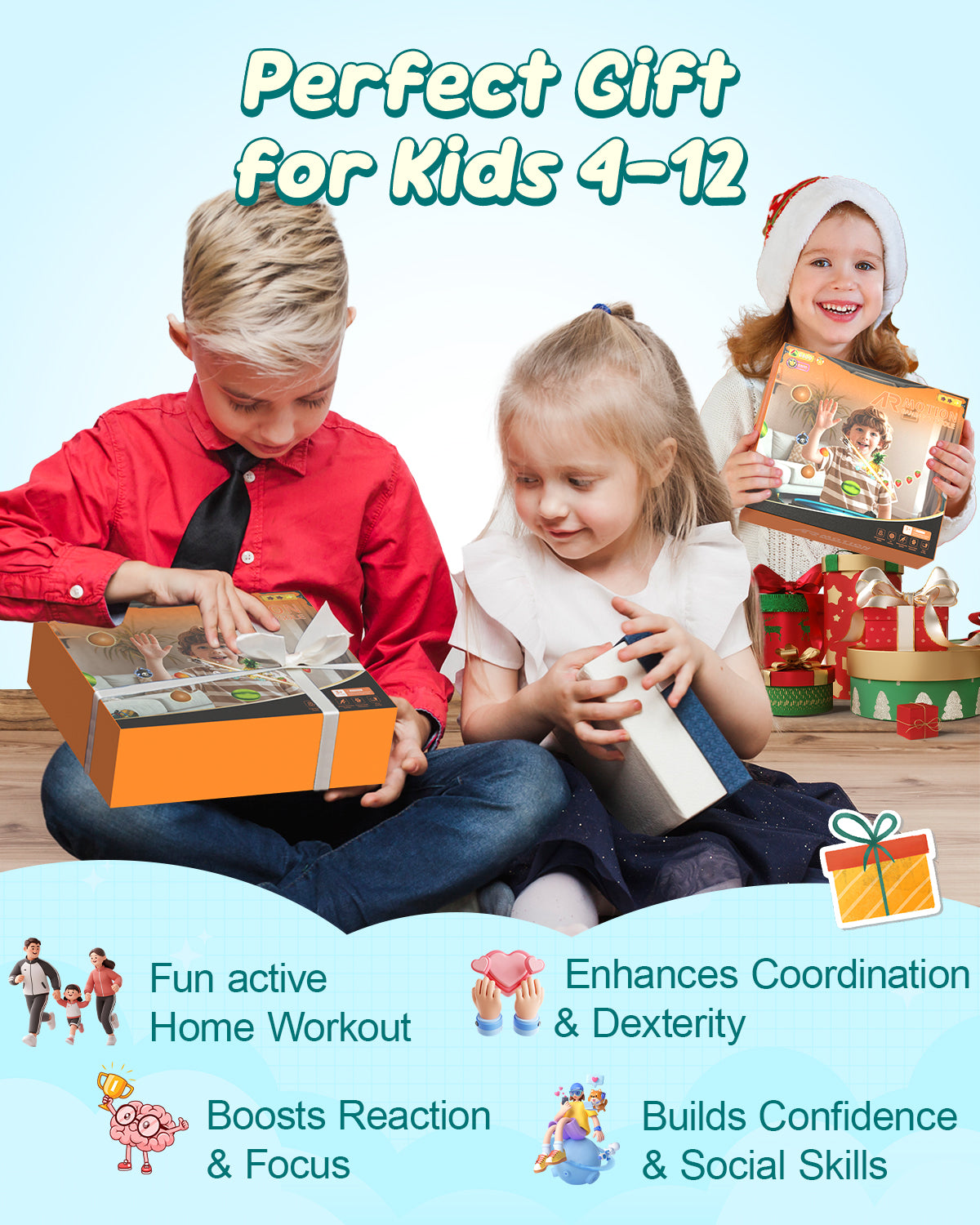 FWFX Kids Video Game Console - AR Motion & Active Play System for TV