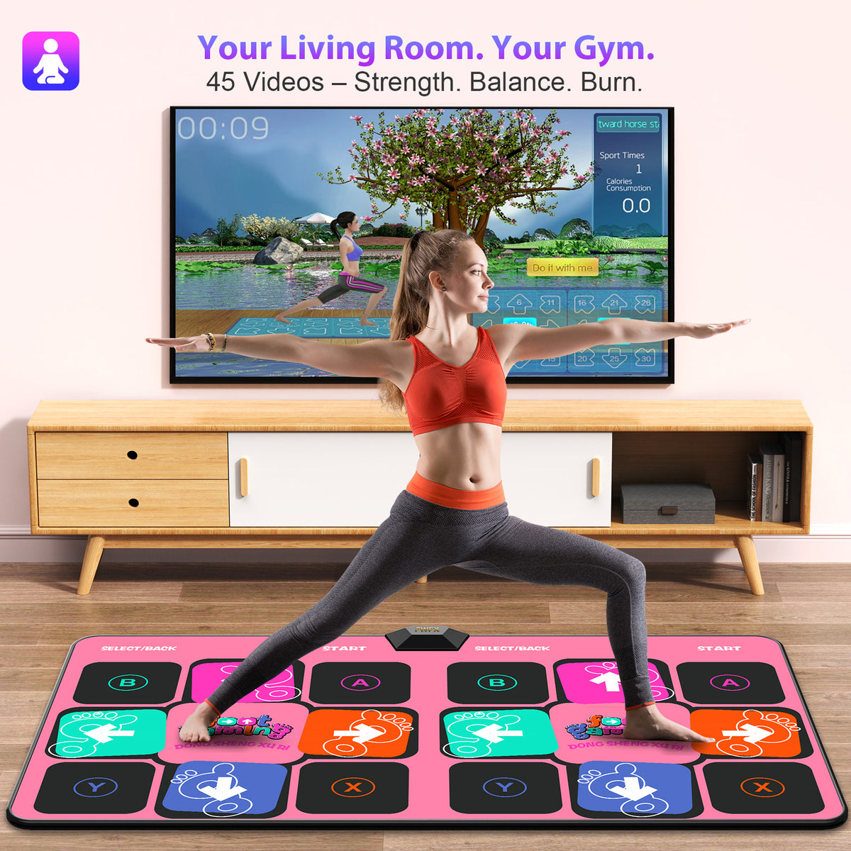 FWFX Electronic Dance Mats - Dance Mat Double Game for Kids and Adults, Wireless Musical Dancing Mat