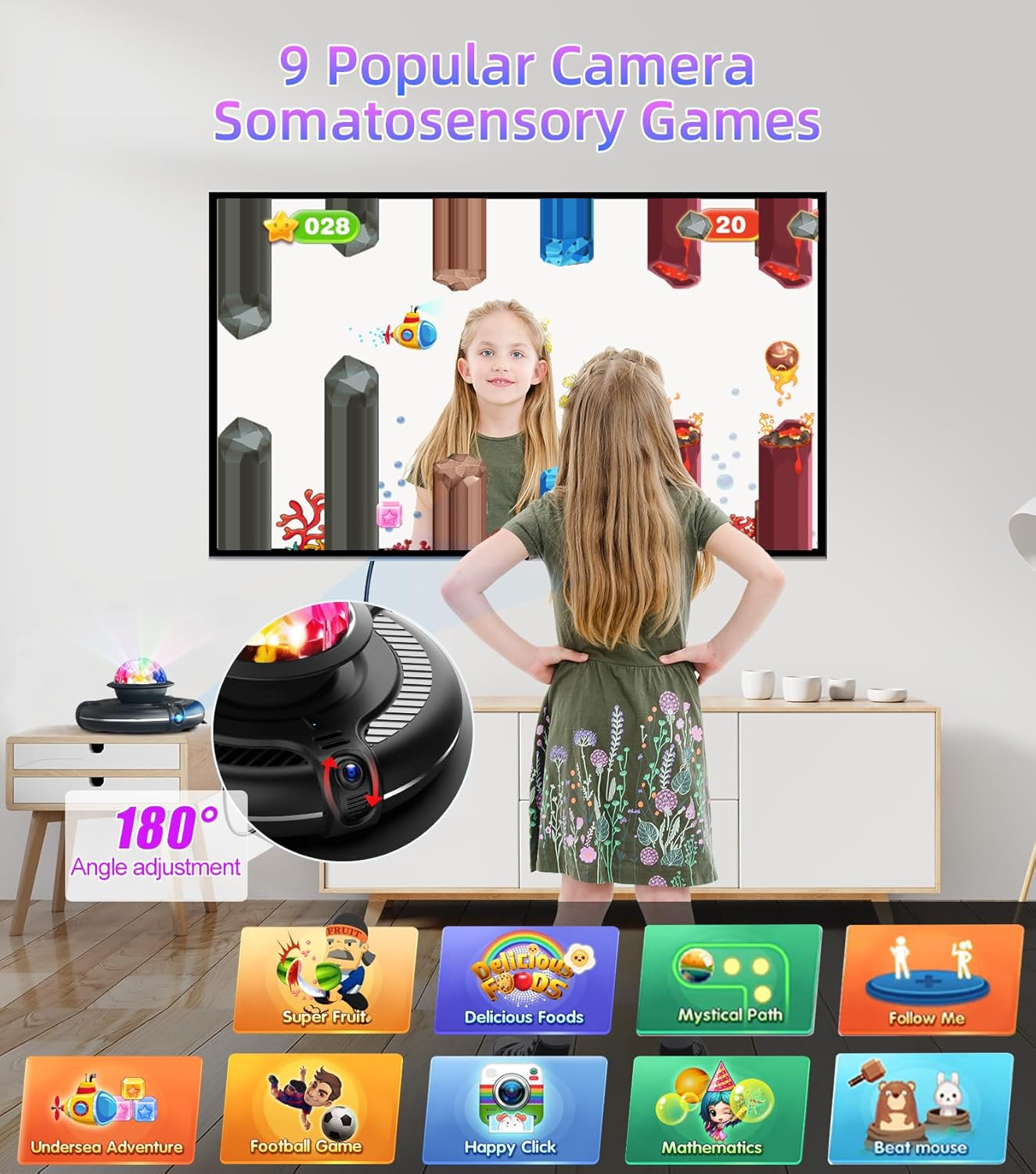 FWFX Dance Mat  for Kids & Adults, Interactive TV Fitness System for Family | Plug & Play Offline, 2-Player Dance & Sports Games, Preloaded, Expandable Music, Wireless Dance Pad for Home Workout & Gift