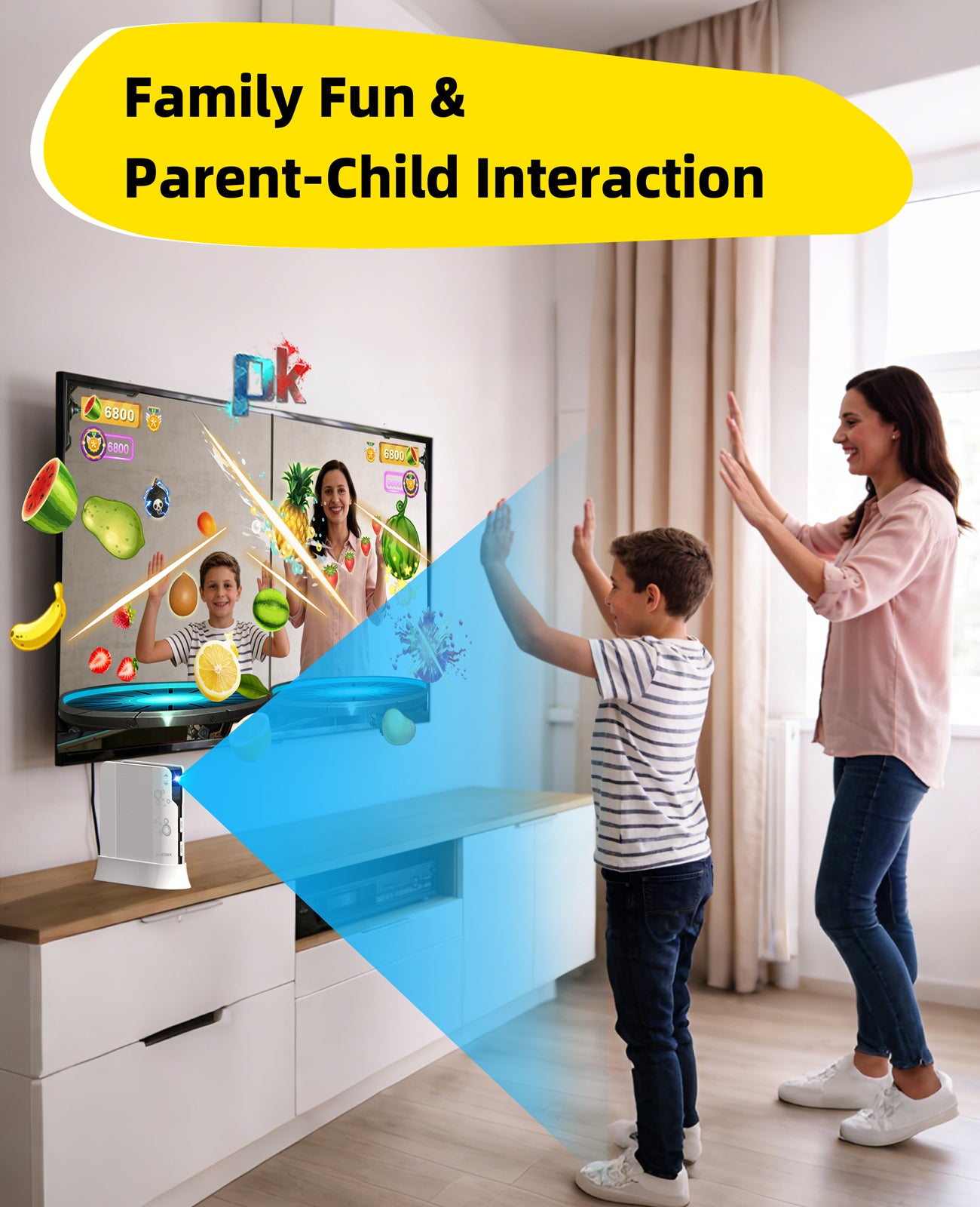FWFX Kids Video Game Consoles for TV - Plug and Play Motion Sensor Games with Active Play System for Indoor Physical Activity, Interactive Fun for Boys Girls, Family Game Night & Birthday Gifts