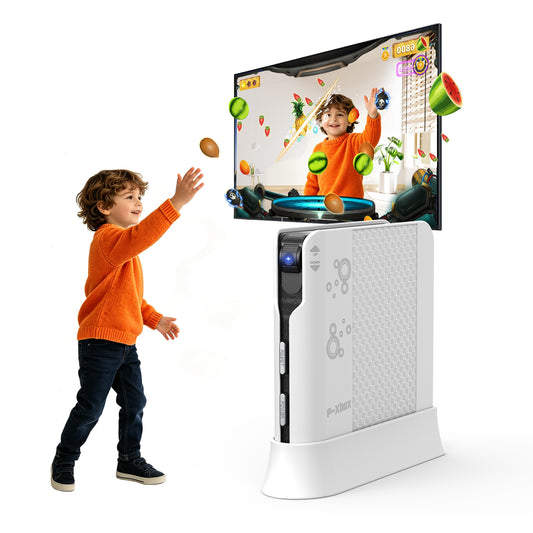 FWFX Kids Video Game Console - Plug and Play AR Motion Sensing Games for TV, Indoor Active Play System, Interactive Fun for Boys Girls, Family Game Night, Parties, Playdates, Gift Ages 4-12