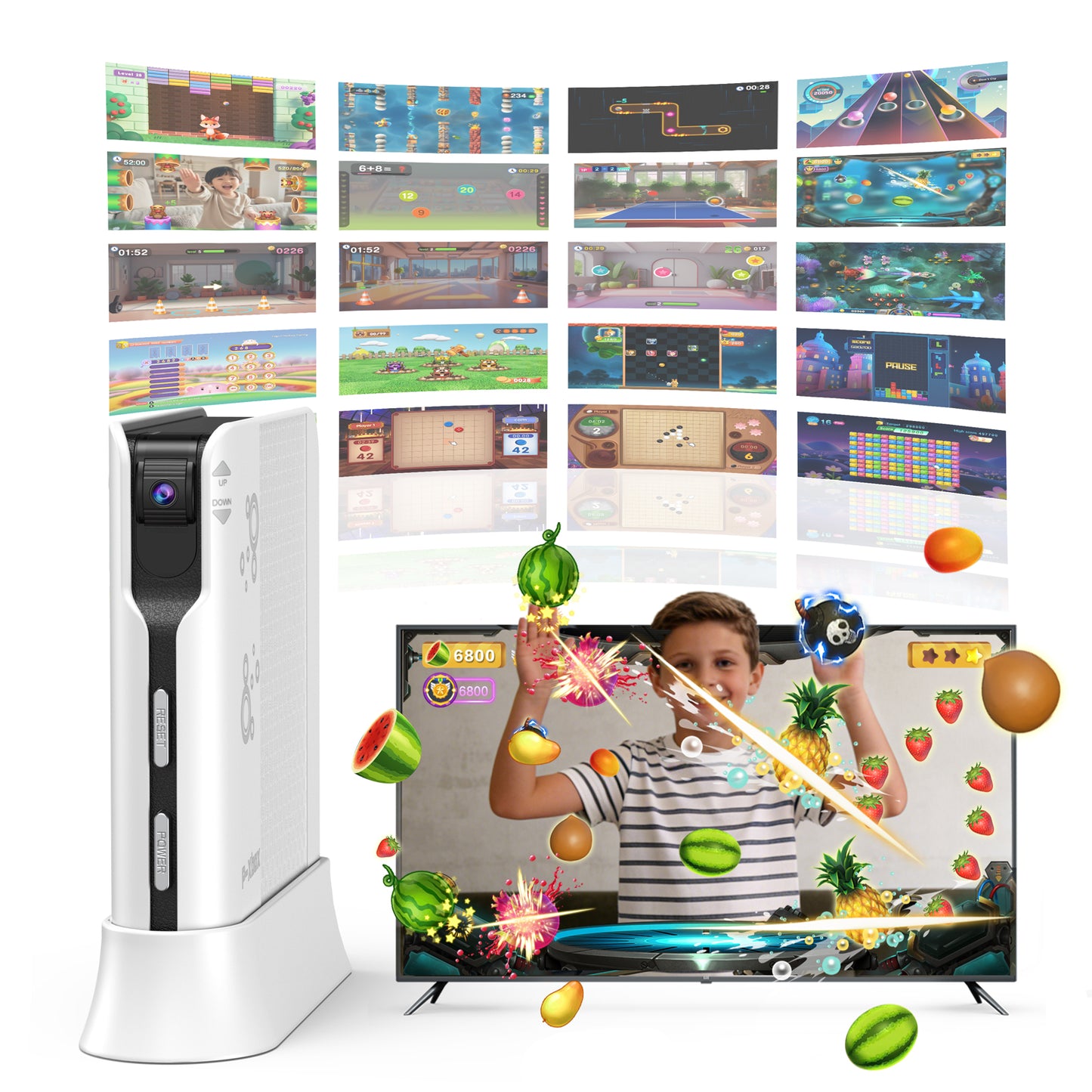 FWFX Kids Video Game Consoles for TV - Plug and Play Motion Sensor Games with Active Play System for Indoor Physical Activity, Interactive Fun for Boys Girls, Family Game Night & Birthday Gifts