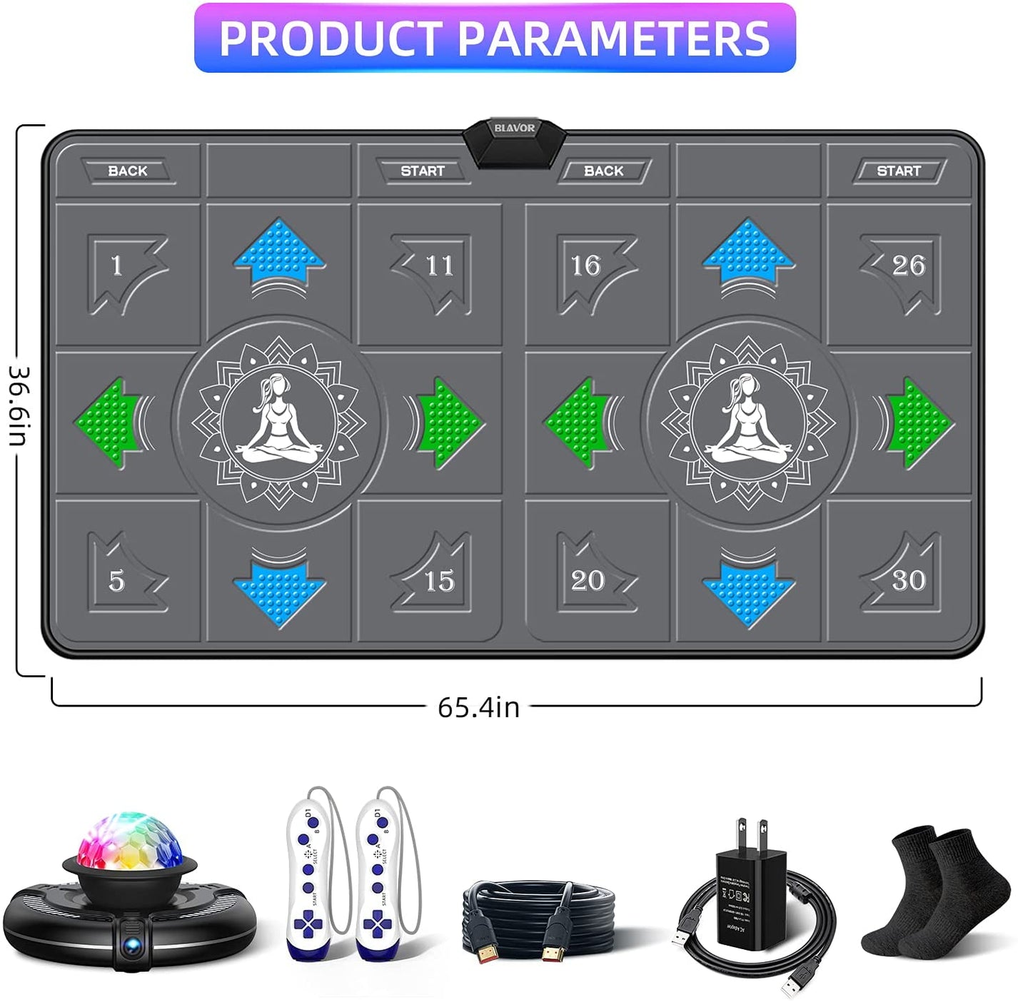 FWFX Dance Mat for Kids and Adults Musical Electronic Dance Mats with